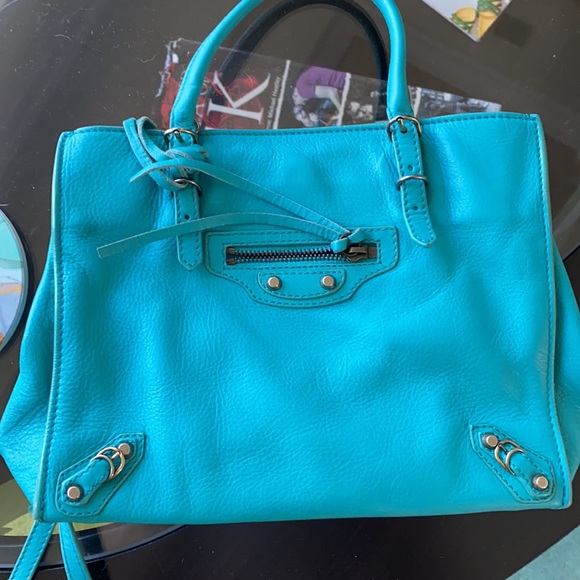 Teal Balenciaga mini papier crossbody - Picture 6 of 6